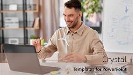  Presentation with green energy - PPT layouts having distance-education-school-and-green background and a coral colored foreground