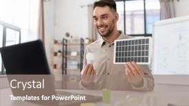  Presentation with green energy - PPT theme enhanced with distance-education-school-and-green background and a coral colored foreground