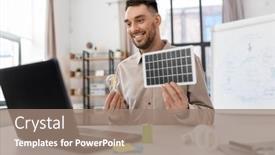  Presentation with green energy - Presentation design featuring distance-education-school-and-green background and a coral colored foreground