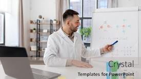  Presentation with flip chart - Slide deck with distance-education-school-and-science background and a light gray colored foreground