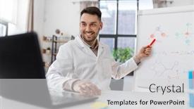  Presentation with flip chart - PPT theme having distance-education-school-and-science background and a light gray colored foreground