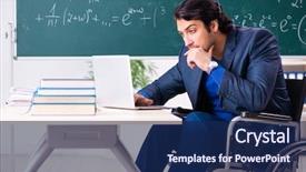  Presentation with wheelchair - Amazing presentation theme having distance formula - young handsome man in wheelchair backdrop and a navy blue colored foreground