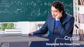  Presentation with wheelchair - Amazing slide deck having distance formula - young handsome man in wheelchair backdrop and a navy blue colored foreground