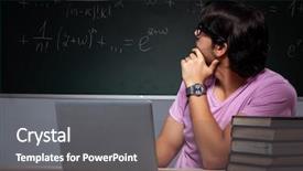  Presentation with sad lonely student sitting - Cool new PPT theme with distance formula - young male student sitting backdrop and a gray colored foreground