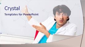  Presentation with young college student diagnosis of sti - Presentation design having distance formula - young student chemist background and a  colored foreground