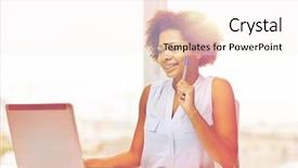  Presentation with learning technology - Amazing PPT layouts having distance learning - education business and technology concept backdrop and a sky blue colored foreground