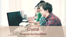  Presentation with distance learning - Beautiful slide deck featuring distance learning - education concept - student backdrop and a lemonade colored foreground