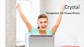  Presentation with distance learning - Slides consisting of distance learning - picture of happy student girl background and a white colored foreground