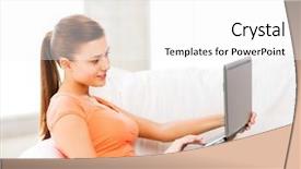  Presentation with distance learning - Presentation with distance learning - picture of happy woman using background and a white colored foreground