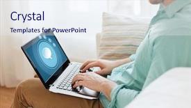  Presentation with technology learning - Cool new presentation theme with distance learning - technology leisure advertisement and lifestyle backdrop and a sky blue colored foreground