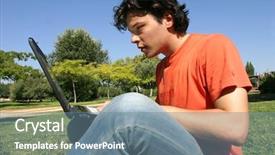  Presentation with computer access control - PPT theme enhanced with solutions success and opportunity in motivational directions background and a soft green colored foreground