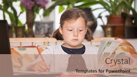  Presentation with distance learning - Beautiful PPT theme featuring distance-learning-online-education-school backdrop and a coral colored foreground