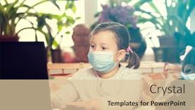  Presentation with distance learning - Cool new PPT theme with distance-learning-online-education-school backdrop and a lemonade colored foreground