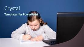  Presentation with distance learning - Presentation consisting of distance-learning-online-education-school background and a ocean colored foreground