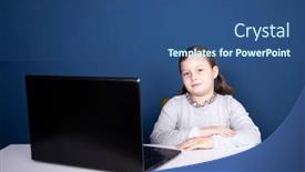  Presentation with distance learning - Cool new theme with distance-learning-online-education-school backdrop and a ocean colored foreground