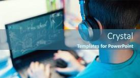  Presentation with distance learning - Presentation theme enhanced with distance-learning-or-online-education background and a ocean colored foreground