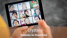  Presentation with distance learning - Beautiful presentation featuring distance-learning-school-children-online backdrop and a coral colored foreground