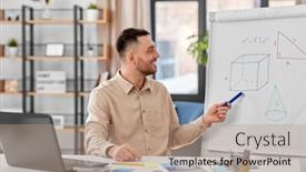  Presentation with geometric shapes - Theme consisting of distant-education-school-and-remote background and a coral colored foreground