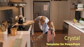  Presentation with social isolation - Cool new PPT theme with distant-side-view-of-loving backdrop and a tawny brown colored foreground