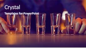  Presentation with bartender - Audience pleasing slides consisting of distell - bartender placing shot glasses backdrop and a navy blue colored foreground