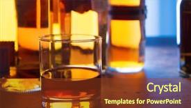  Presentation with whisky - Beautiful PPT theme featuring distillery - glass of whiskey backdrop and a tawny brown colored foreground