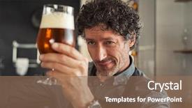  Presentation with distillery - PPT theme with distillery checking quality control background and a coral colored foreground