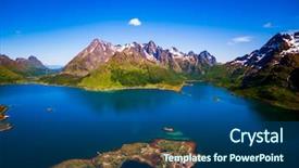  Presentation with norway - Slide set consisting of distinct - lofoten is an archipelago background and a ocean colored foreground