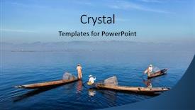  Presentation with fishing nets - Presentation having distinct - myanmar travel attraction landmark background and a light blue colored foreground