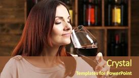  Presentation with wine tasting - Amazing presentation design having young woman tasting wine backdrop and a red colored foreground