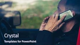  Presentation with distracted driving - Theme enhanced with distracted driving - adult man speak on smartphone background and a navy blue colored foreground