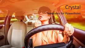  Presentation with distracted driving - Presentation theme enhanced with distracted driving - women make up lips background and a gold colored foreground