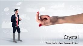  Presentation with business challenge businessman entrance maze - Slide deck with distraction - distracted businessman with kisses background and a  colored foreground