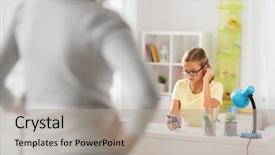  Presentation with school technology - Presentation theme having distraction - education technology and school concept background and a mint green colored foreground