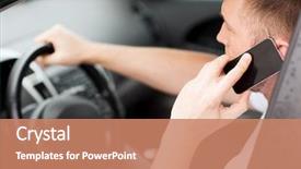  Presentation with human rights concept chained man - Presentation theme consisting of driver distractions - transportation and vehicle concept background and a coral colored foreground