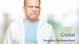  Presentation with arab - Audience pleasing theme consisting of distress crying angry and afraid backdrop and a sky blue colored foreground