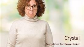  Presentation with woman crying - Cool new slide set with distressed - beautiful middle ager senior woman backdrop and a  colored foreground