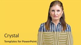  Presentation with sadness woman cry - Slide set having distressed - middle age mature business woman background and a yellow colored foreground