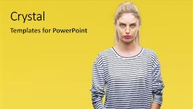  Presentation with woman crying - PPT layouts having distressed - young beautiful blonde woman wearing background and a  colored foreground