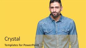  Presentation with acute respiratory distress - Presentation design enhanced with distressed - young handsome man over isolated background and a  colored foreground