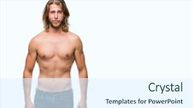  Presentation with long hair man - Amazing slide set having distressed - young handsome shirtless man backdrop and a  colored foreground