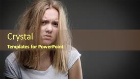  Presentation with domestic abuse - Audience pleasing slide deck consisting of distressed-female-teen-victim backdrop and a tawny brown colored foreground