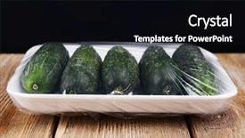  Presentation with distribution - Cool new PPT theme with distribution cost - cucumbers packed in food film backdrop and a black colored foreground