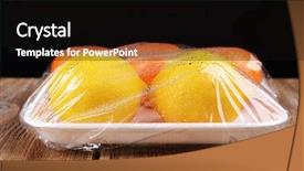  Presentation with distribution - Audience pleasing slides consisting of distribution cost - fruits packed in food film backdrop and a  colored foreground