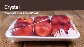  Presentation with film - Amazing slides having distribution cost - peaches packed in food film backdrop and a tawny brown colored foreground