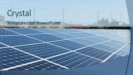  Presentation with solar power - Slide set having distribution energy resources - solar panel and power distribute background and a light blue colored foreground