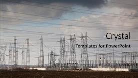  Presentation with high voltage - Theme enhanced with distribution generation - high voltage posts background and a light gray colored foreground