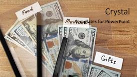  Presentation with financial planning - Amazing slide deck having distribution of money financial planning backdrop and a coral colored foreground