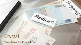  Presentation with financial planning - Slides consisting of distribution of money financial planning background and a lemonade colored foreground