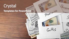  Presentation with financial planning - Slides enhanced with distribution of money financial planning background and a tawny brown colored foreground