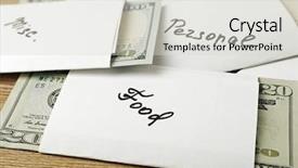  Presentation with financial planning - Cool new PPT layouts with distribution of money financial planning backdrop and a light gray colored foreground